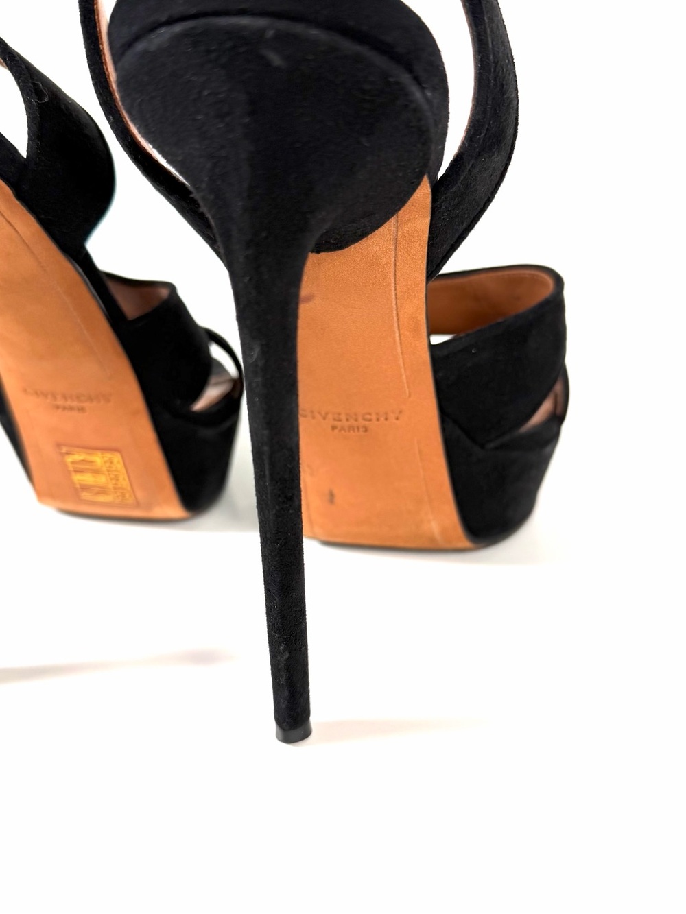 Givenchy Black Suede Platform Ankle-Strap Stiletto Matilda Shark Turn Lock Heel - Picture 6 of 15